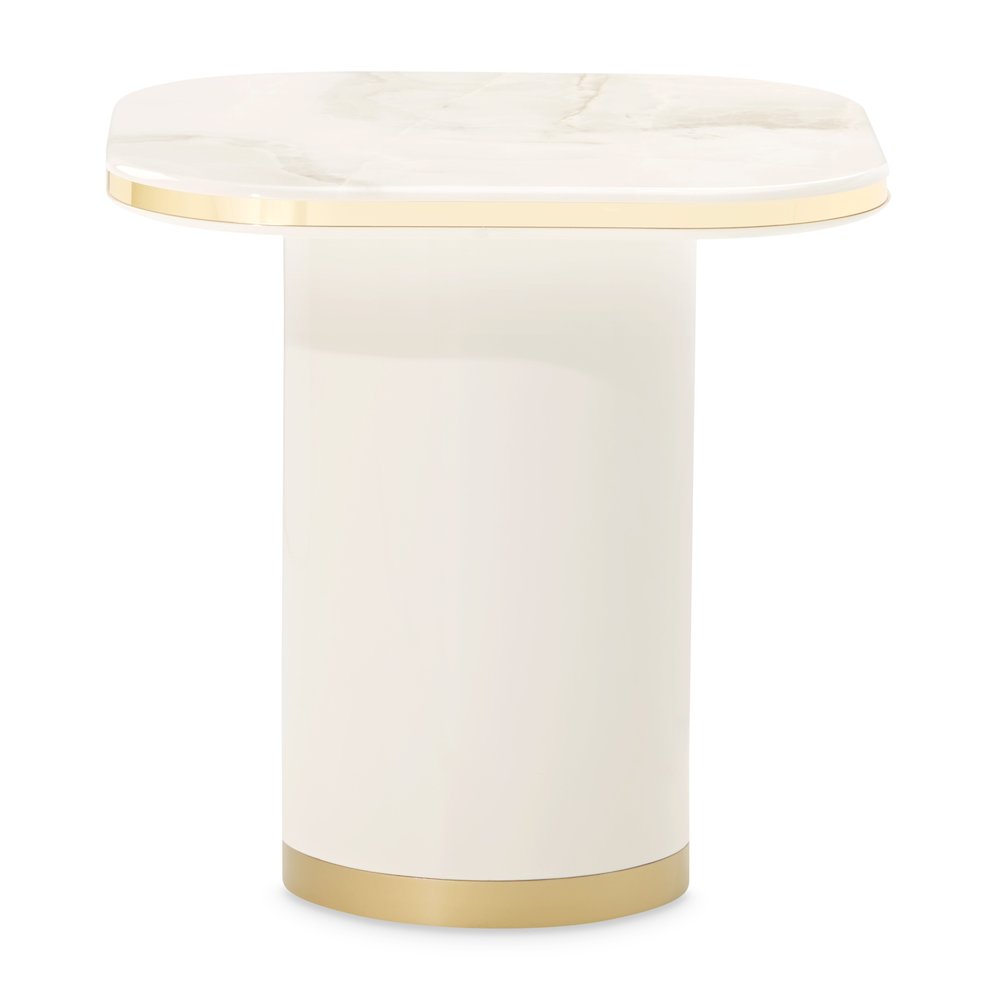 Gineverra End Table - Ivory Gold
