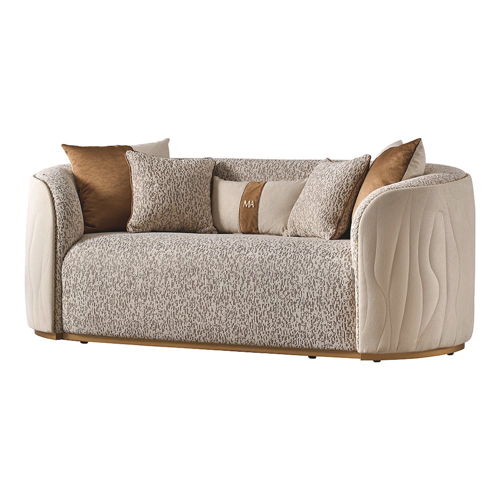 Gineverra Loveseat - Biscotti/Ivory Gold