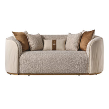 Gineverra Loveseat - Biscotti/Ivory Gold