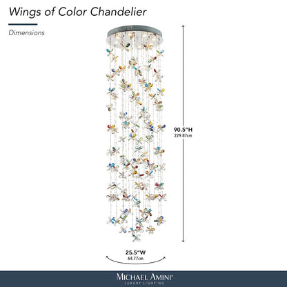 Wings of Color Crystal LED Chandelier