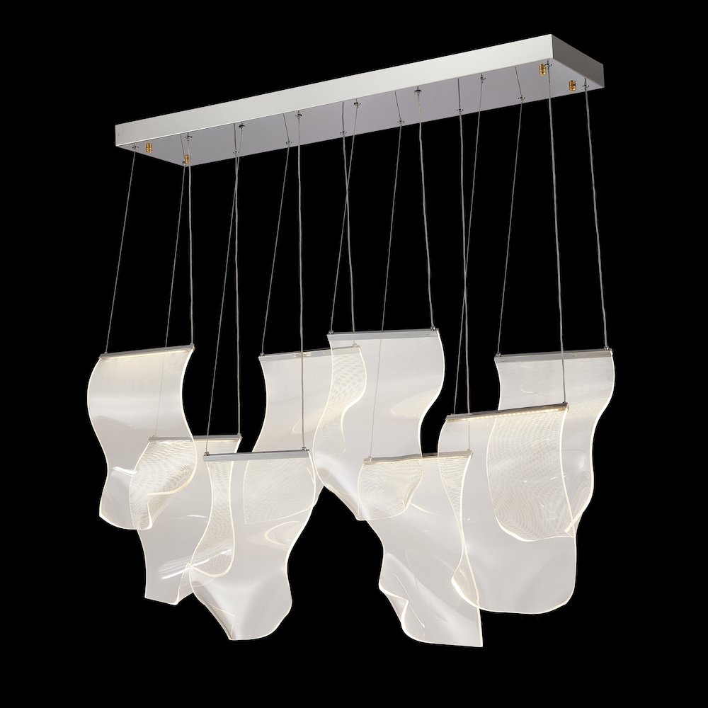 Sheer Waves 8-Light Modern LED Chandelier - Chrome