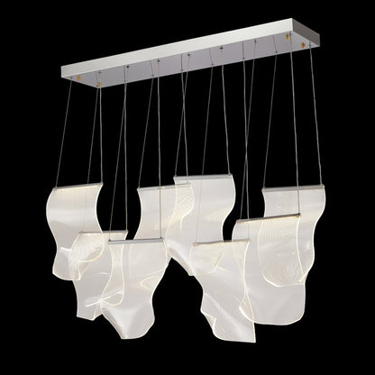 Sheer Waves 8-Light Modern LED Chandelier - Chrome