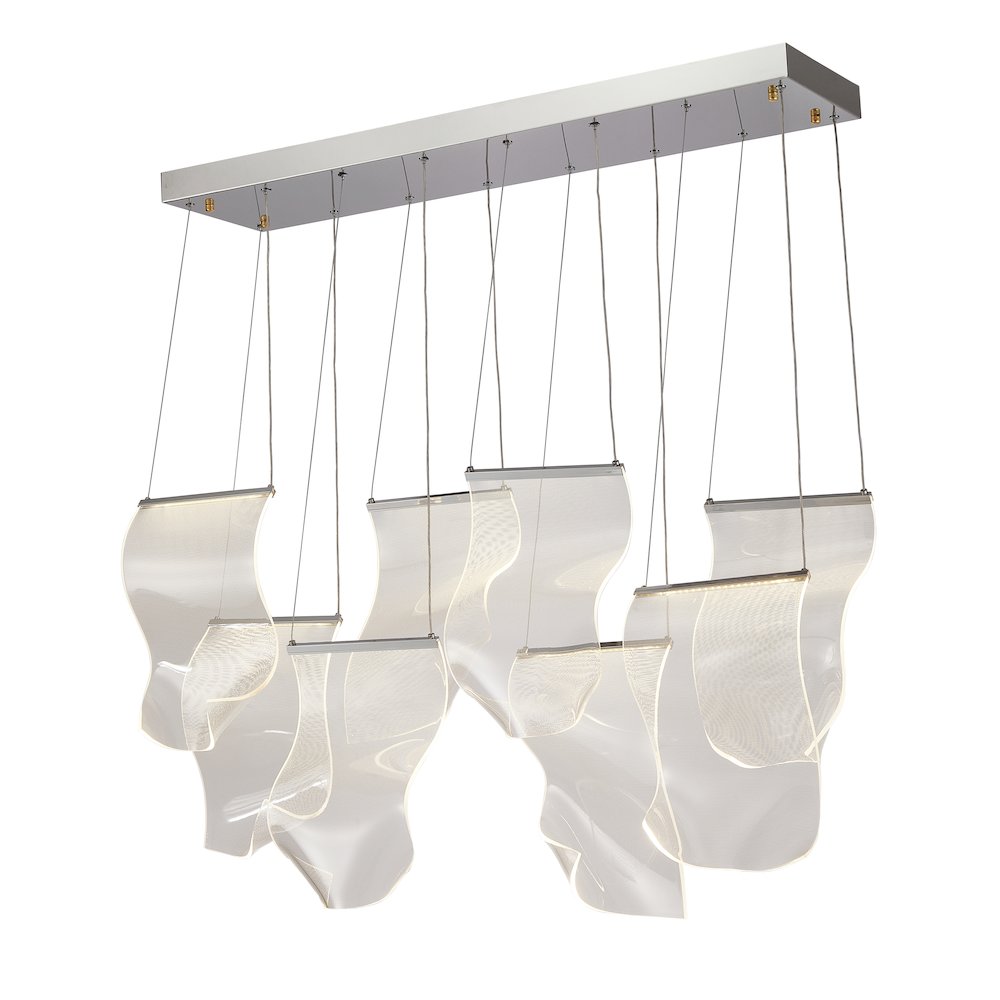 Sheer Waves 8-Light Modern LED Chandelier - Chrome