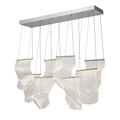 Sheer Waves 8-Light Modern LED Chandelier - Chrome