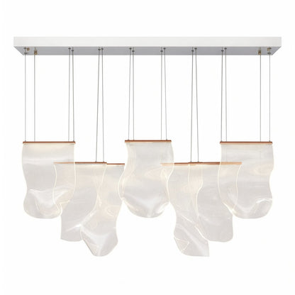 Sheer Waves 8-Light Modern LED Chandelier - Rose Gold