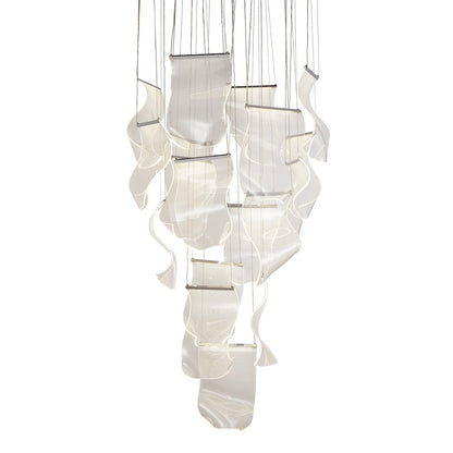 Sheer Waves 18-Light Modern LED Chandelier - Chrome