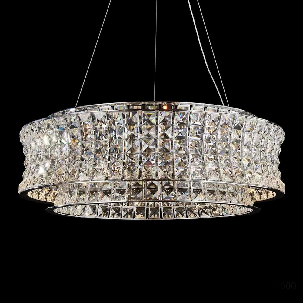 Galaxy 24" Round LED Crystal Chandelier - Chrome