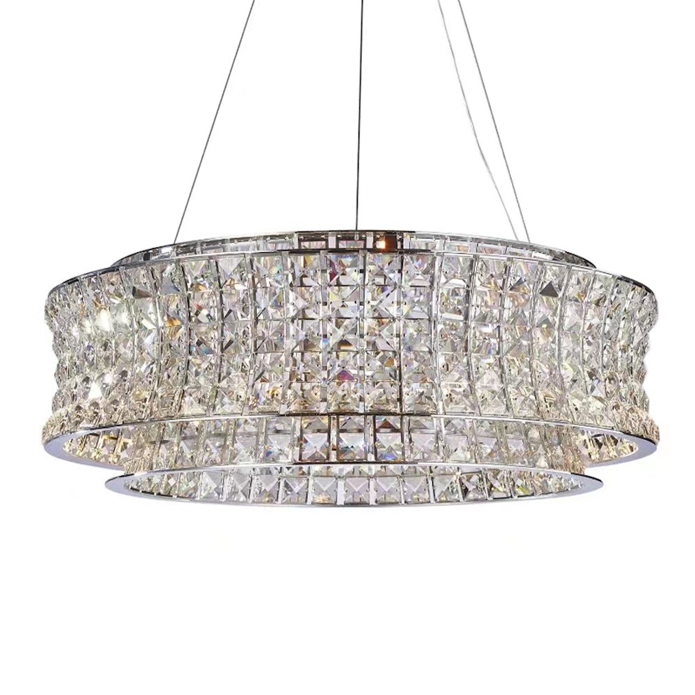 Galaxy 24" Round LED Crystal Chandelier - Chrome