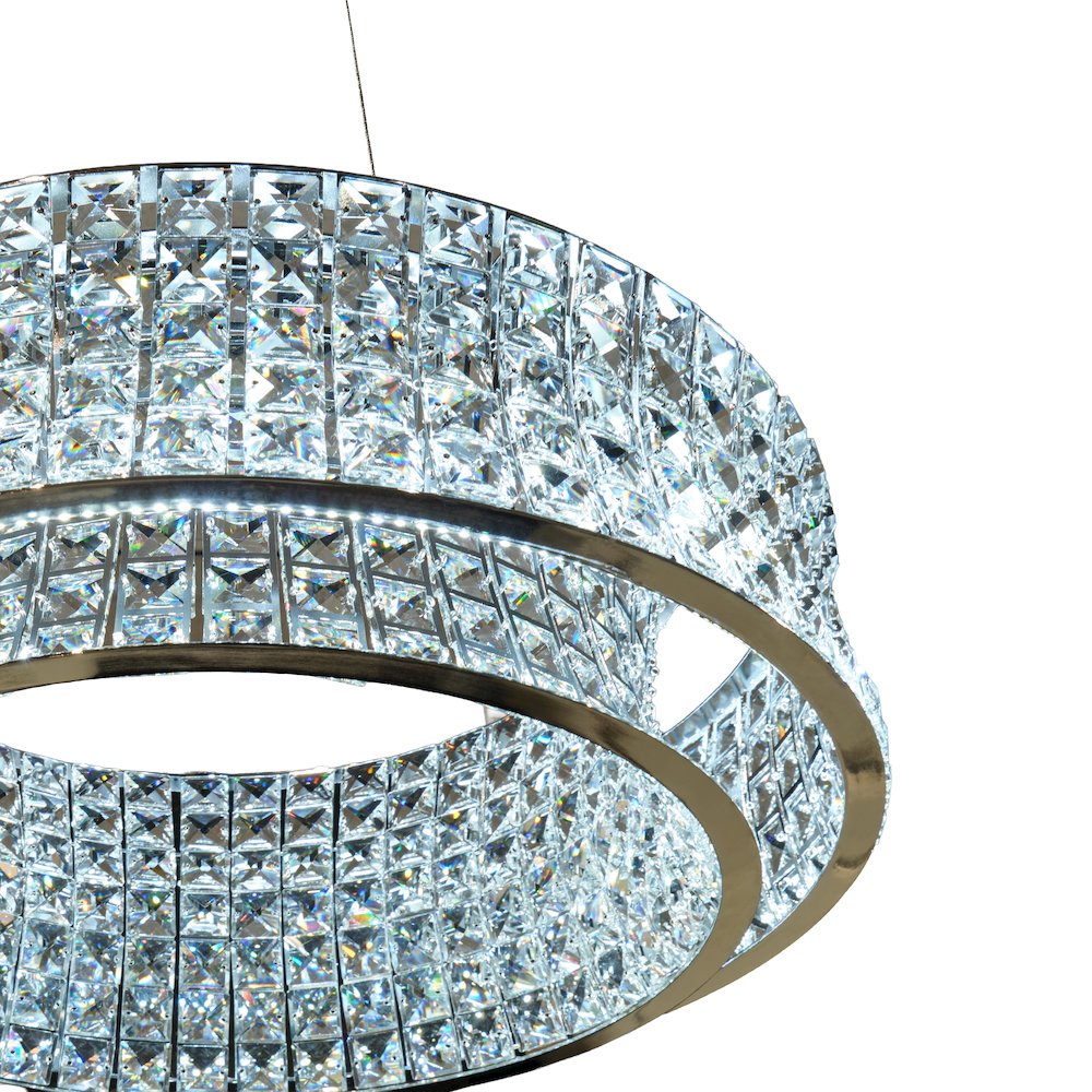 Galaxy 24" Round LED Crystal Chandelier - Chrome
