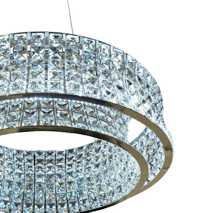 Galaxy 24" Round LED Crystal Chandelier - Chrome