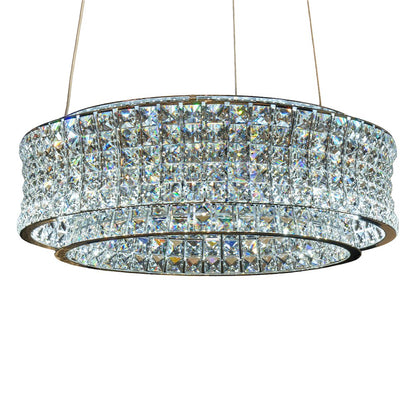 Galaxy 24" Round LED Crystal Chandelier - Chrome