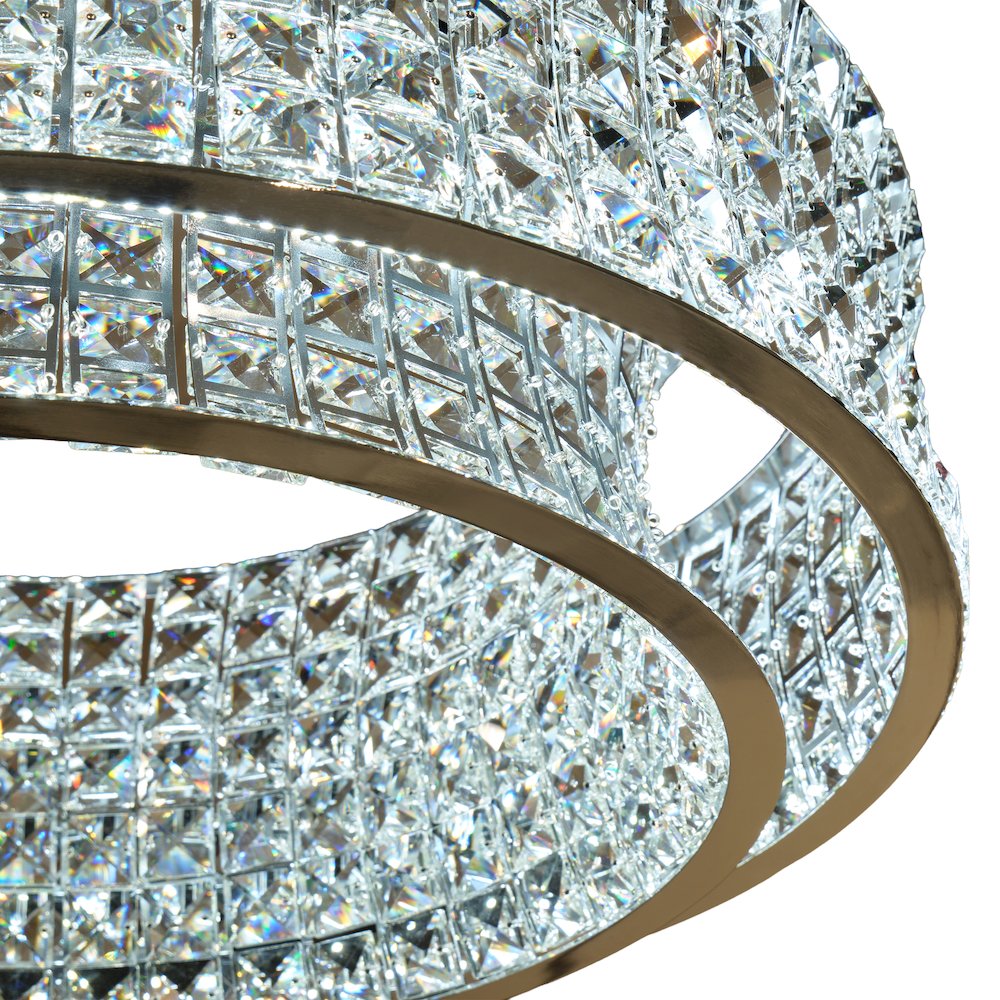 Galaxy 24" Round LED Crystal Chandelier - Chrome