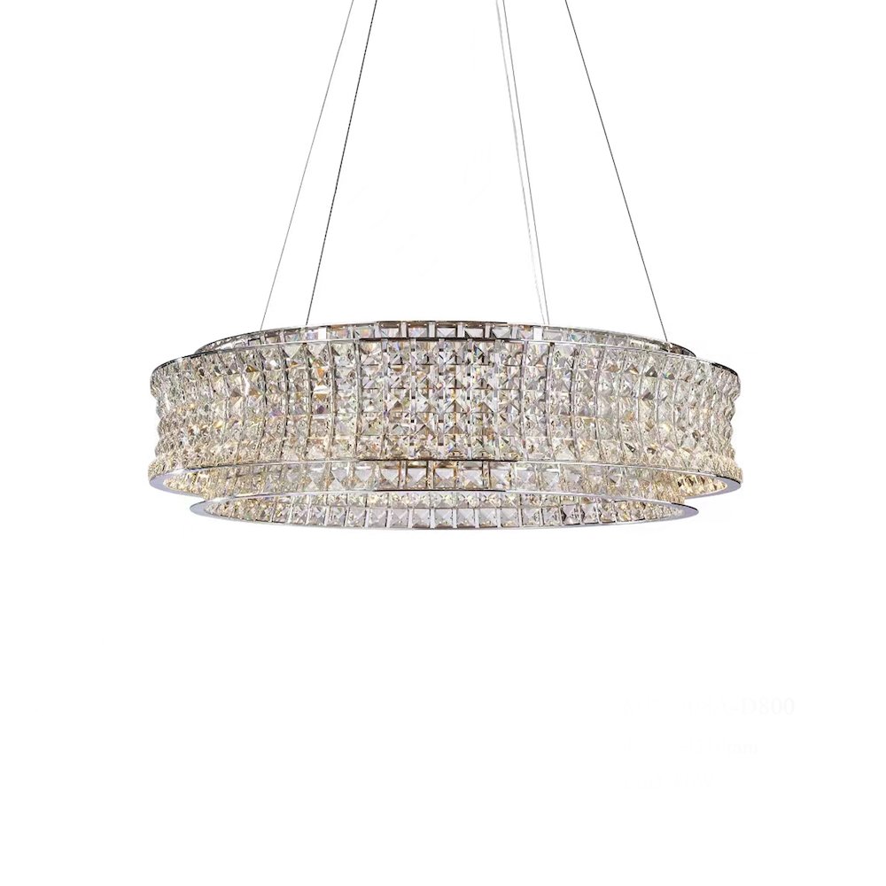 Galaxy 32" Round LED Crystal Chandelier - Chrome