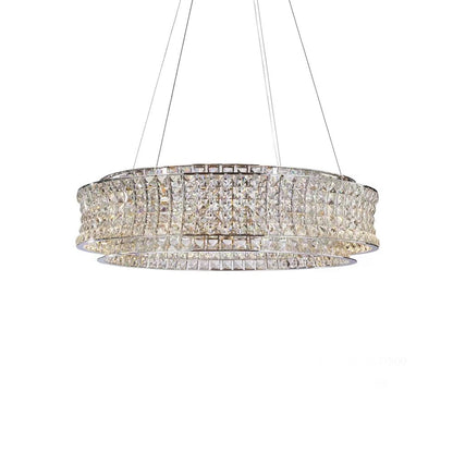 Galaxy 32" Round LED Crystal Chandelier - Chrome