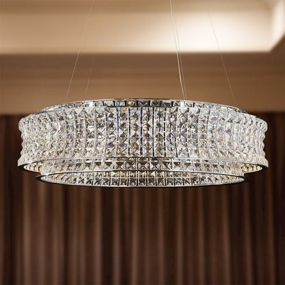 Galaxy 32" Round LED Crystal Chandelier - Chrome