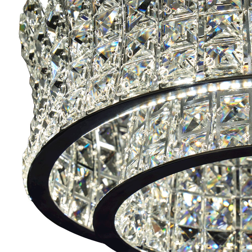 Galaxy Oval LED Crystal Chandelier - Chrome