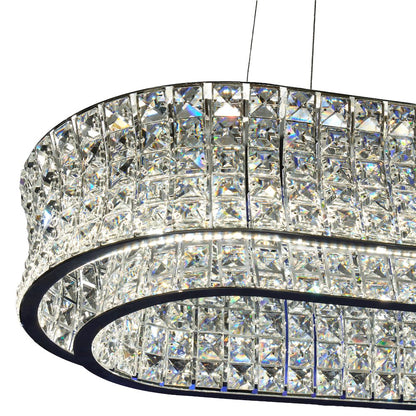 Galaxy Oval LED Crystal Chandelier - Chrome