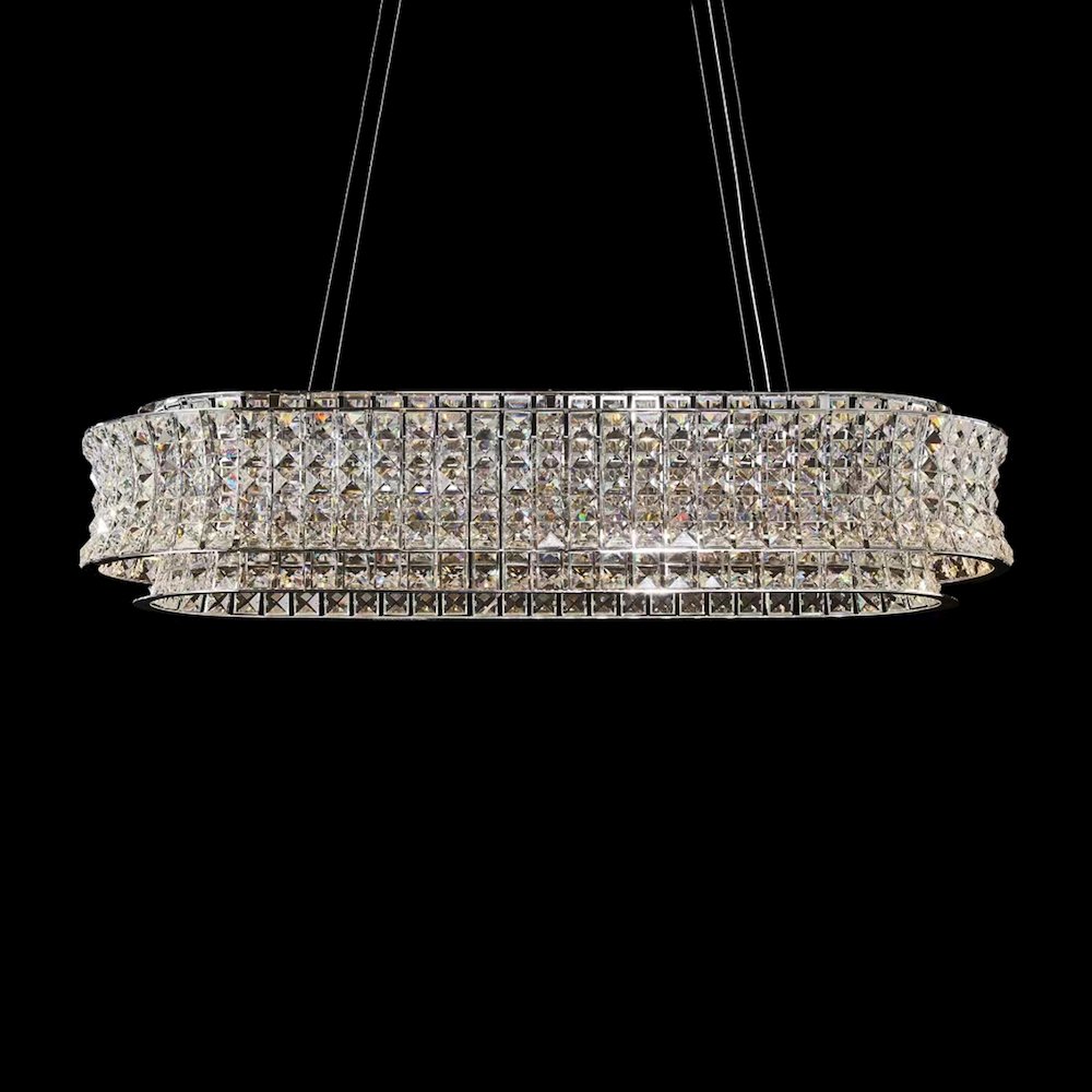 Galaxy Oval LED Crystal Chandelier - Chrome