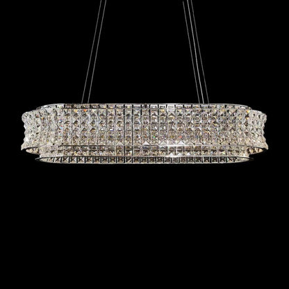 Galaxy Oval LED Crystal Chandelier - Chrome