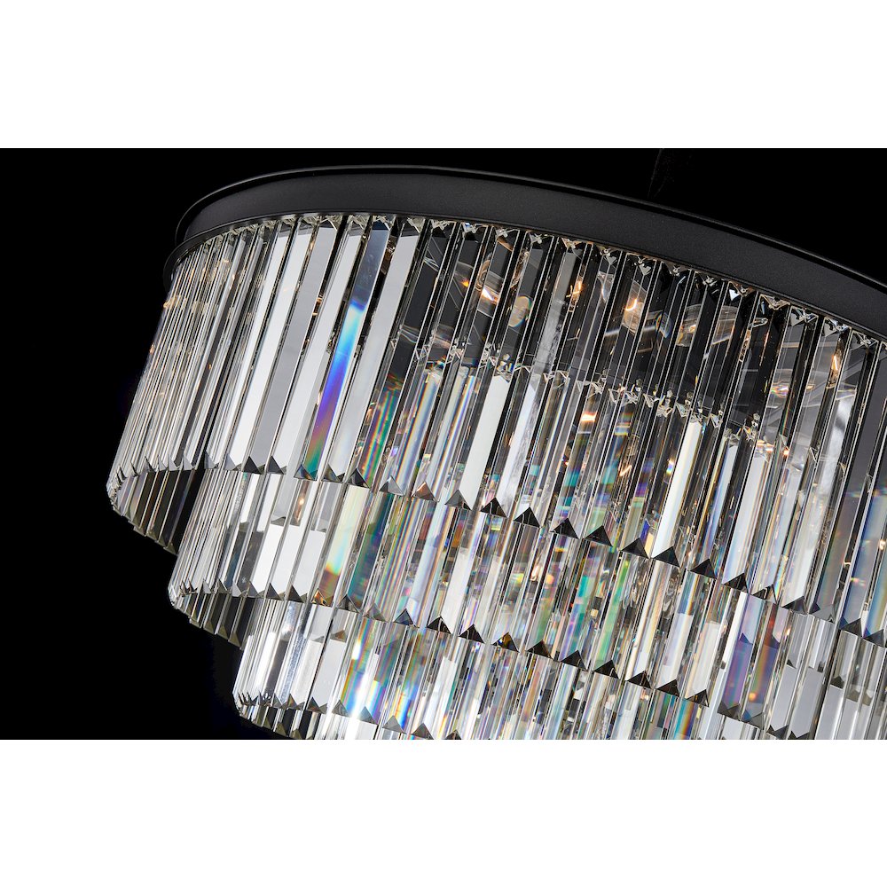 Allure 28-Light Round Crystal Chandelier - Matte Black