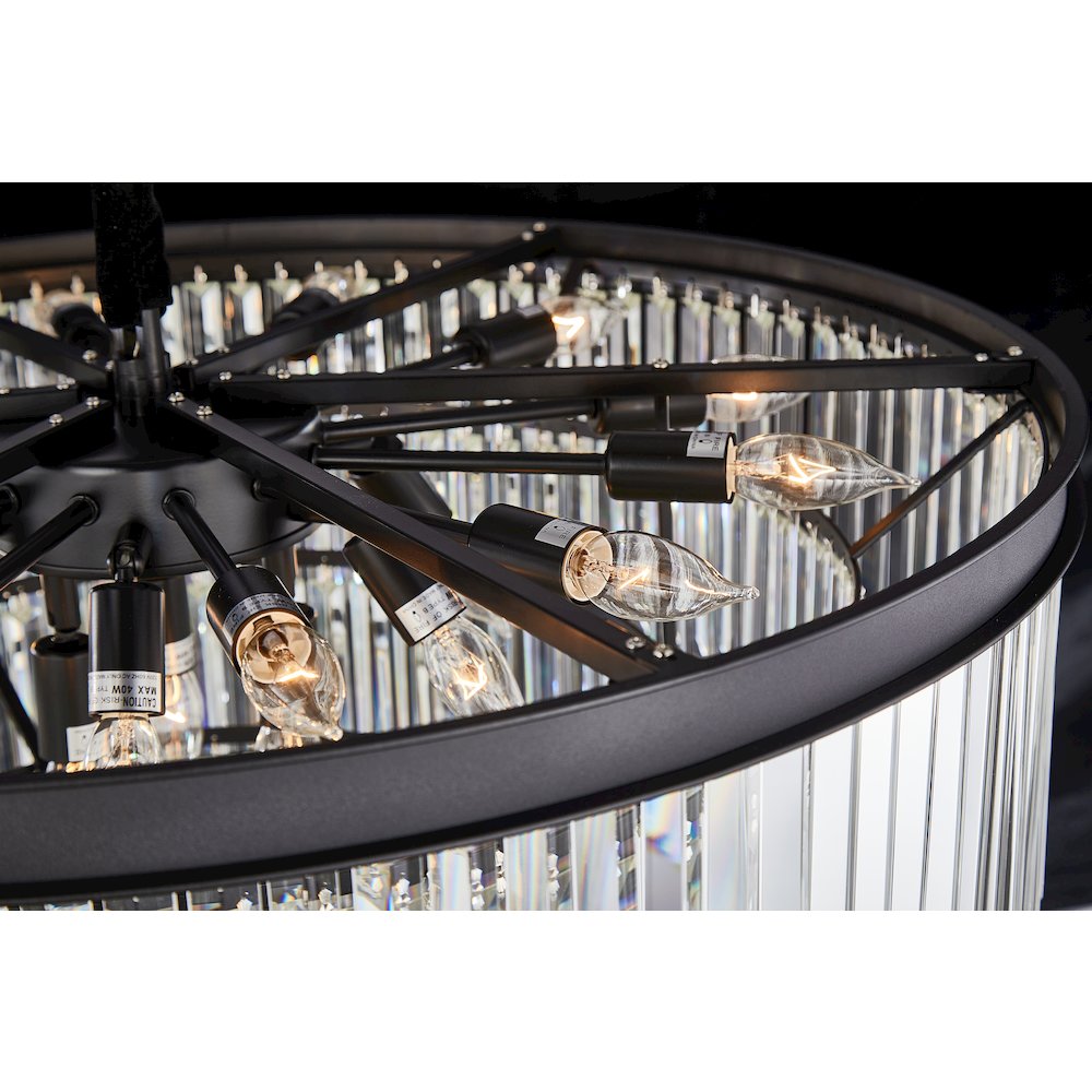 Allure 28-Light Round Crystal Chandelier - Matte Black