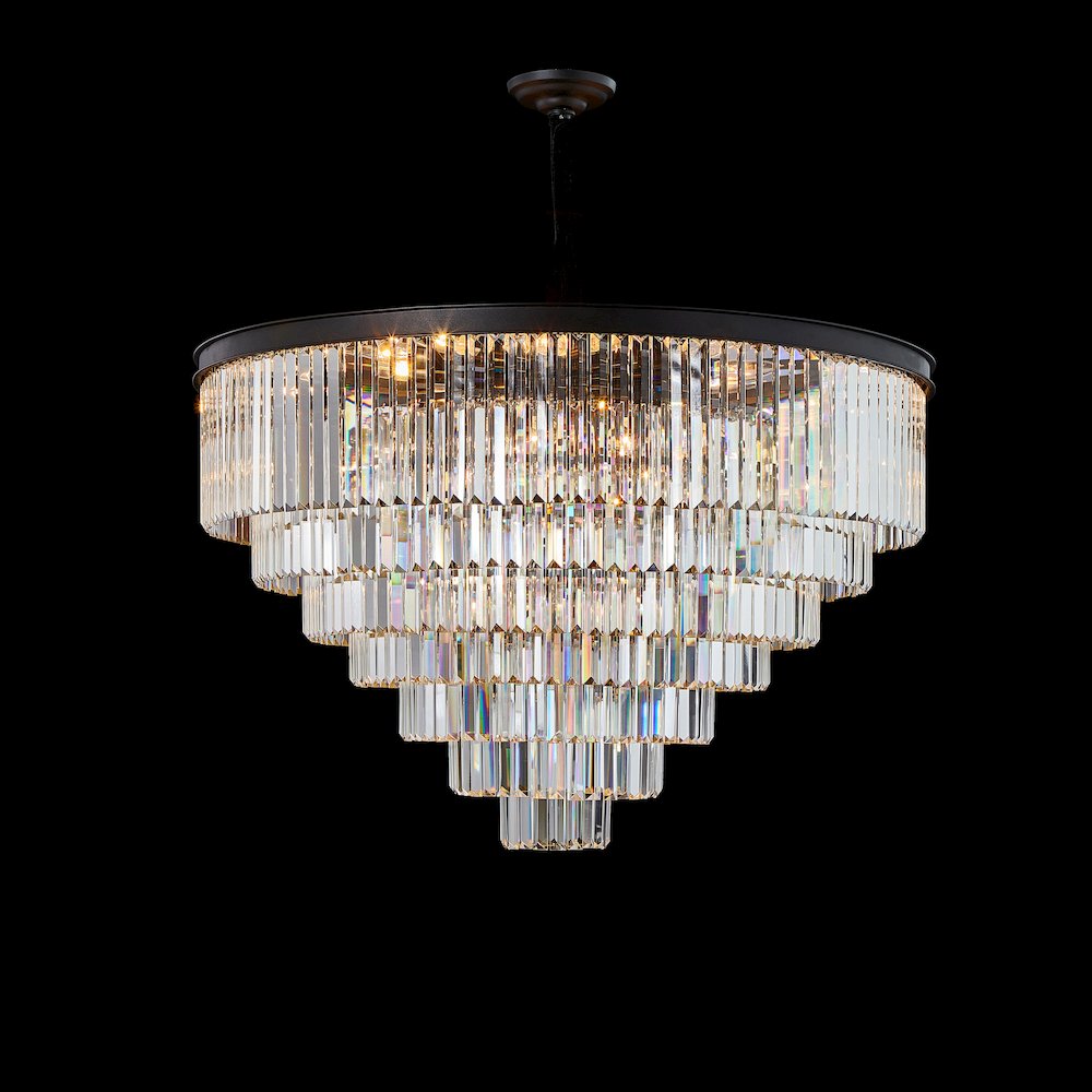 Allure 28-Light Round Crystal Chandelier - Matte Black
