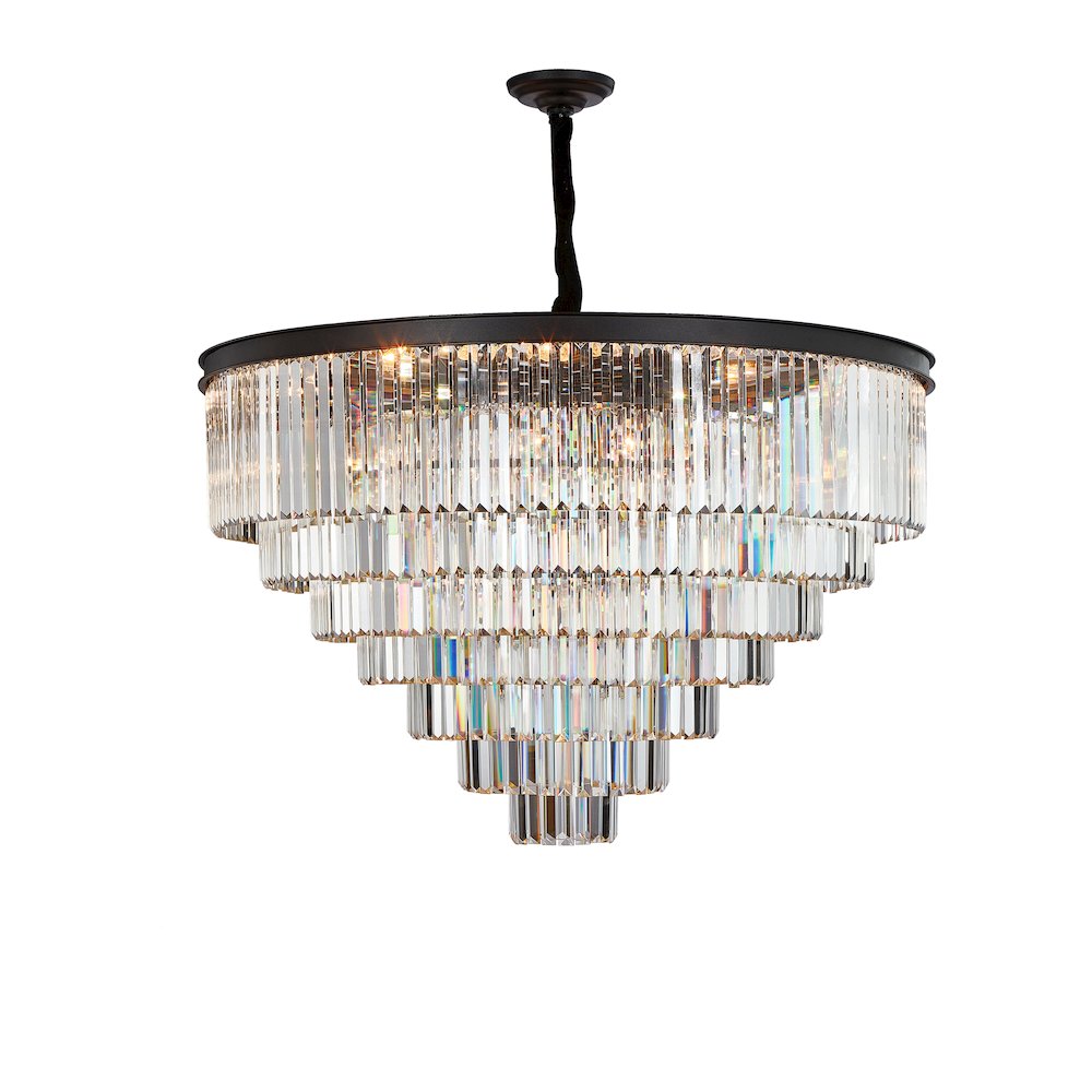 Allure 28-Light Round Crystal Chandelier - Matte Black