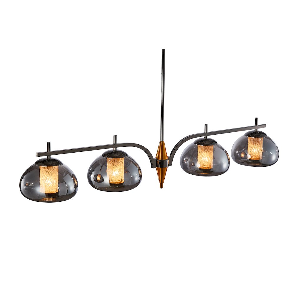 Ember 4-Light LED Chandelier - Smoke/Black Pearl