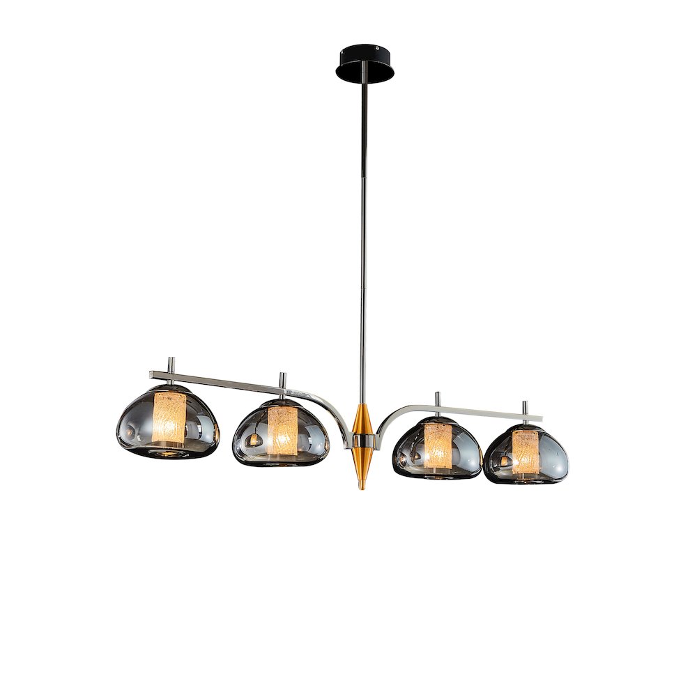 Ember 4-Light LED Chandelier - Smoke/Black Pearl