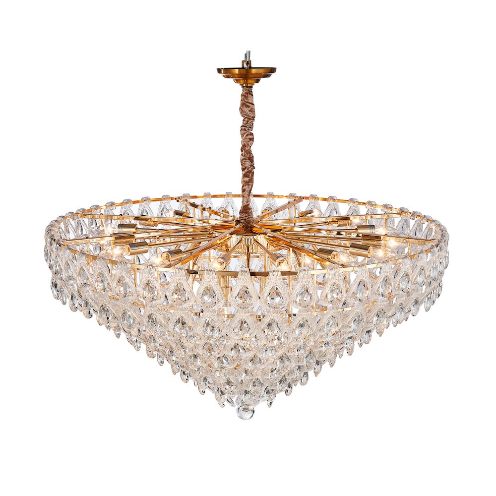 Gala 28-Light Round LED Chandelier - Gold