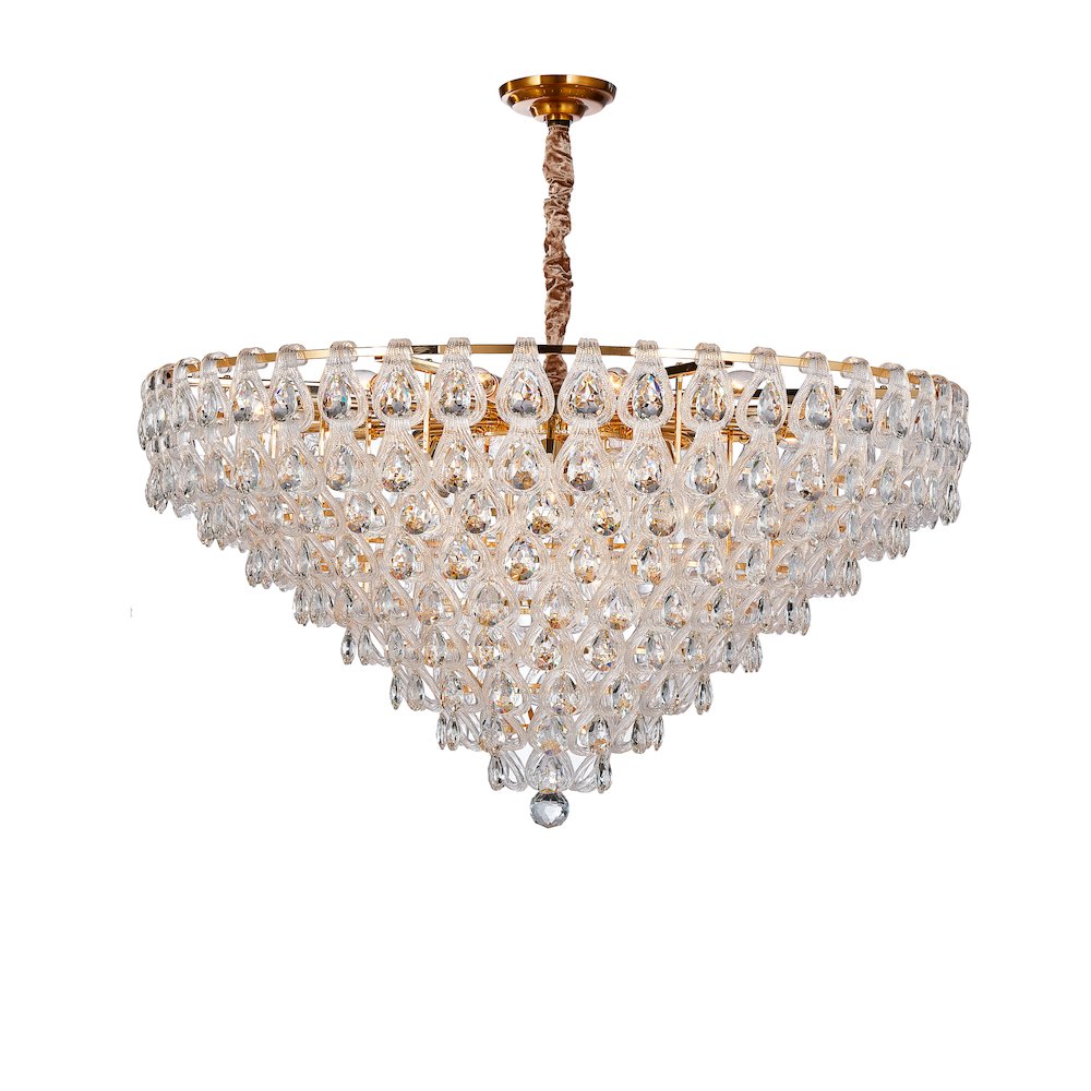 Gala 28-Light Round LED Chandelier - Gold