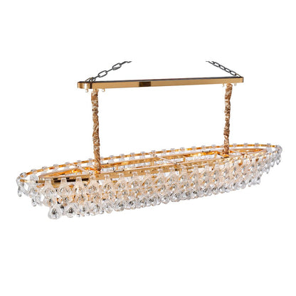 Gala 14-Light Rectangular LED Chandelier - Gold