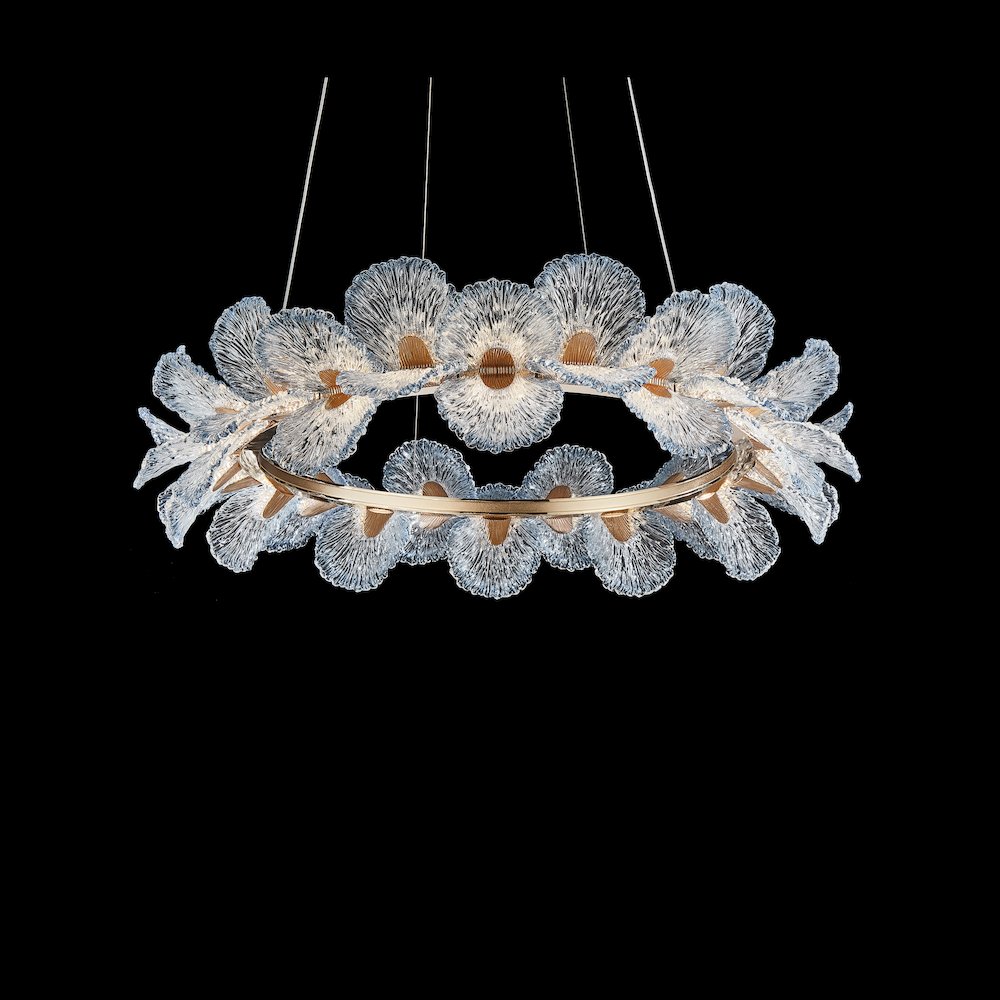 Brisa 39" Round LED Chandelier - Ocean Blue/Bronze
