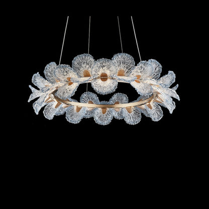 Brisa 39" Round LED Chandelier - Ocean Blue/Bronze