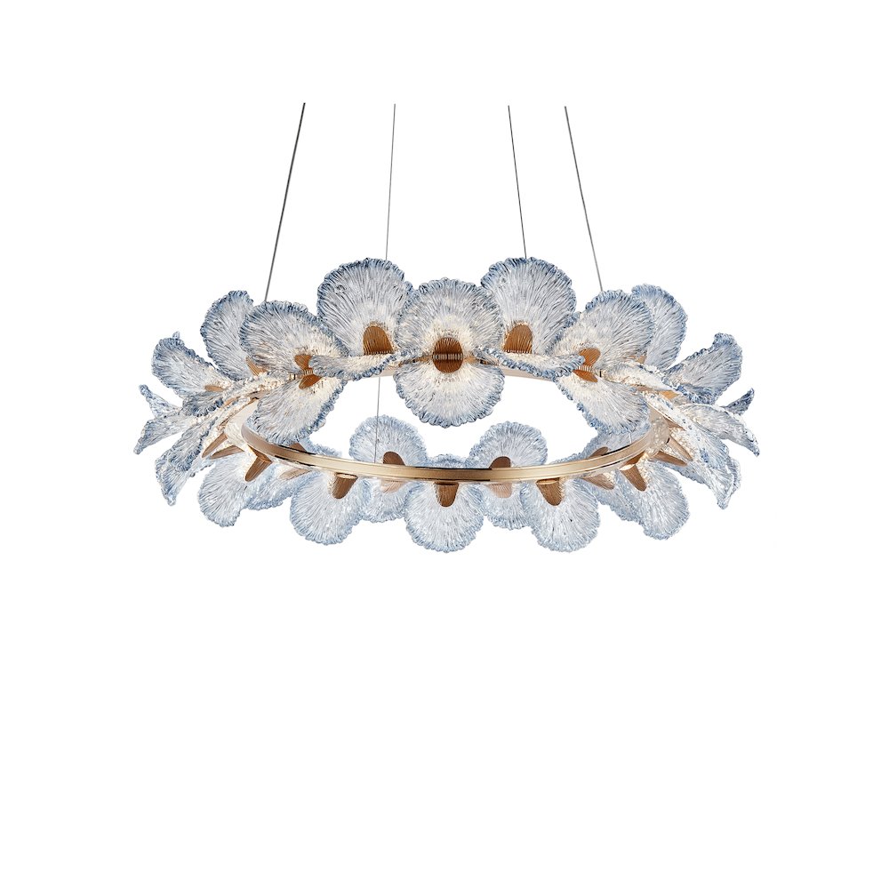 Brisa 39" Round LED Chandelier - Ocean Blue/Bronze