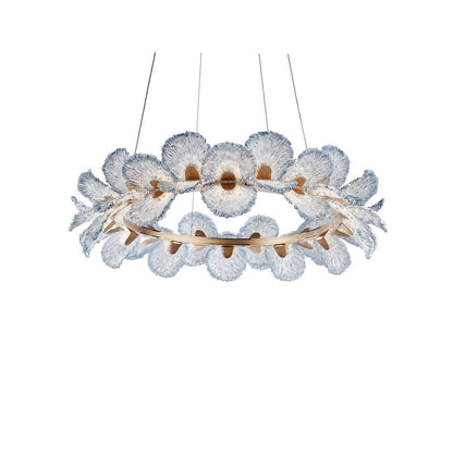 Brisa 39" Round LED Chandelier - Ocean Blue/Bronze
