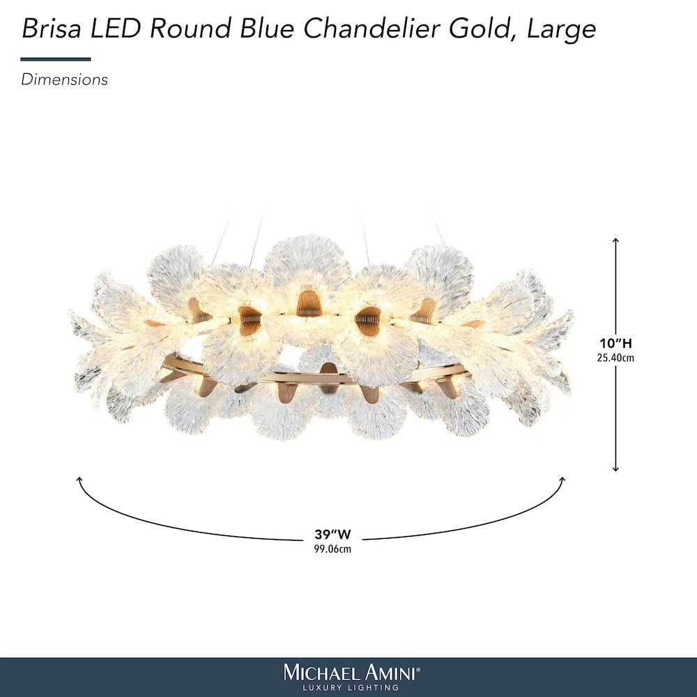 Brisa 39" Round LED Chandelier - Ocean Blue/Bronze