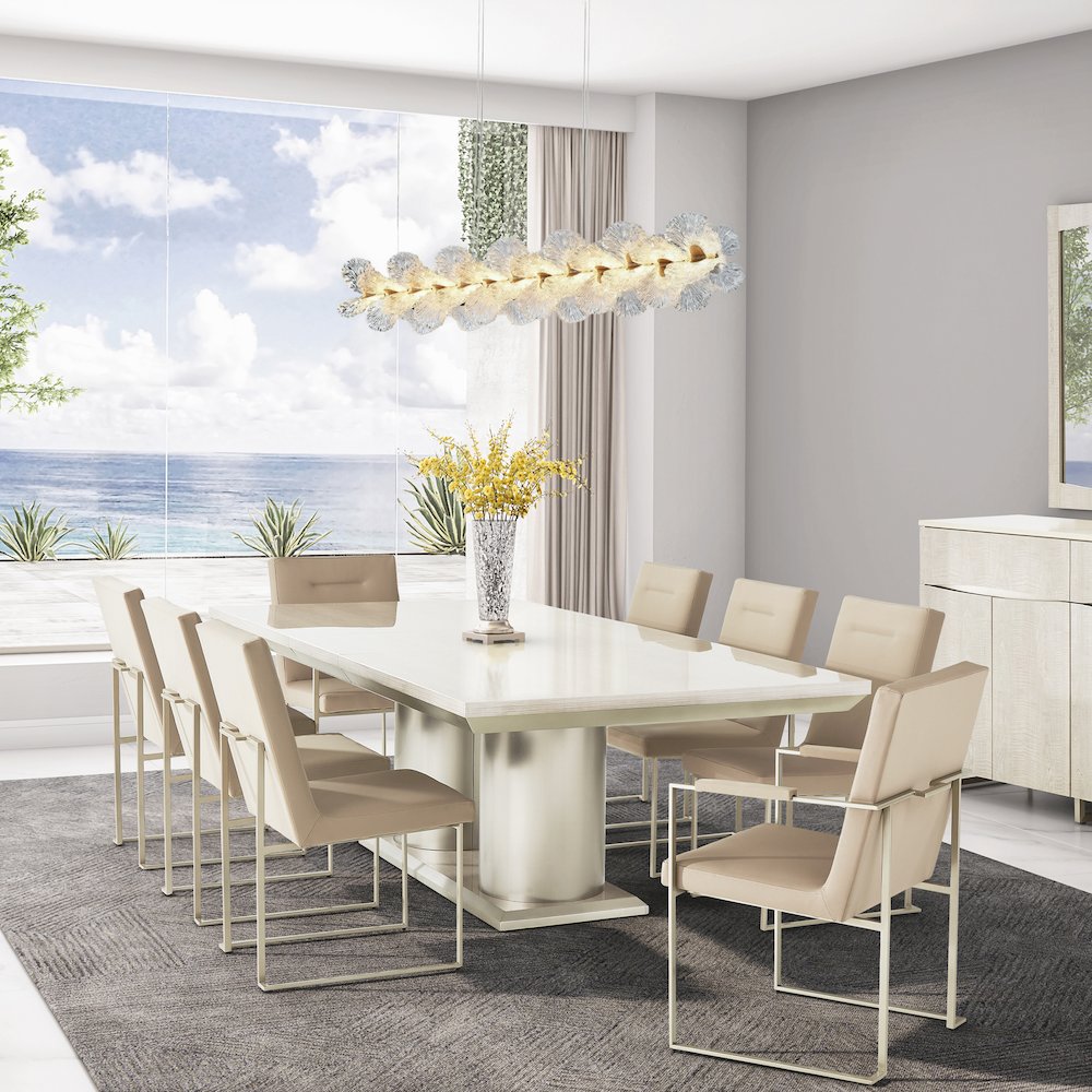 Brisa 50" Rectangular LED Chandelier - Ocean Blue/Bronze