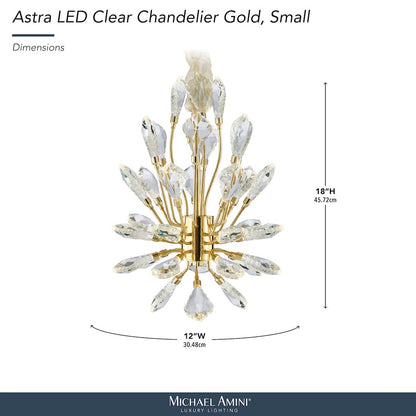 Astra 18" Crystal LED Chandelier - Gold