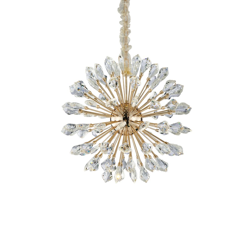 Solara 24" Round Crystal LED Chandelier - Gold