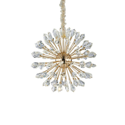 Solara 24" Round Crystal LED Chandelier - Gold