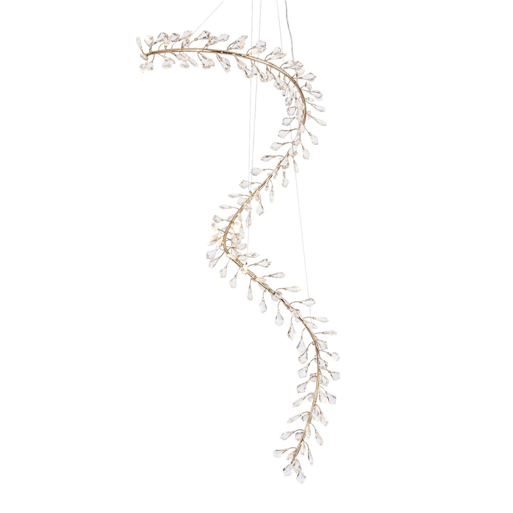 Elora 98" LED Crystal Chandelier - Gold