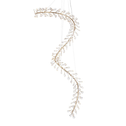 Elora 98" LED Crystal Chandelier - Gold