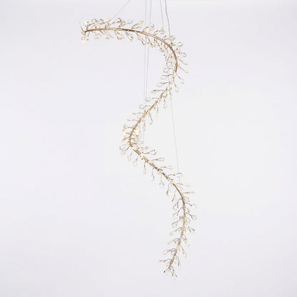 Elora 98" LED Crystal Chandelier - Gold