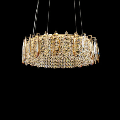 Imperia 24" Wide Round Crystal LED Chandelier - Champagne Gold