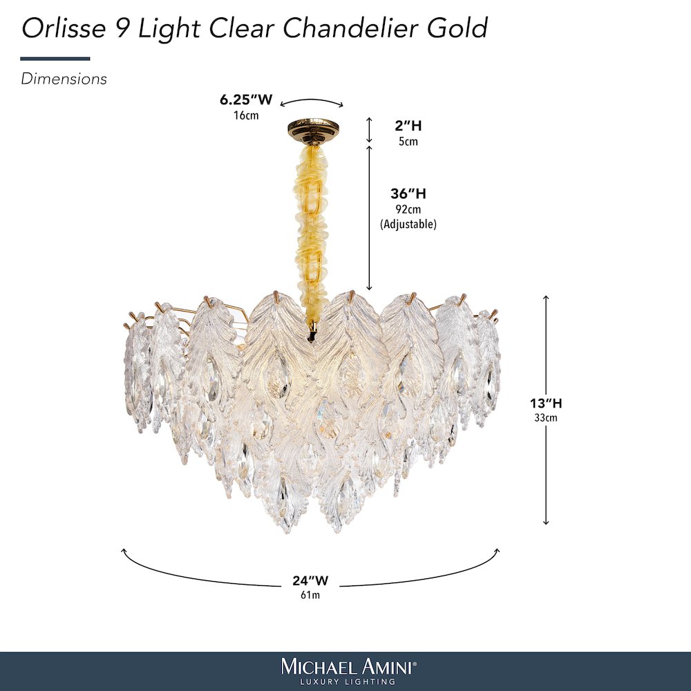 Orlisse 9-Light Acrylic Chandelier - Gold