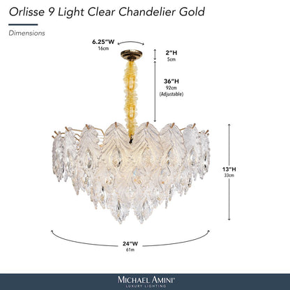 Orlisse 9-Light Acrylic Chandelier - Gold