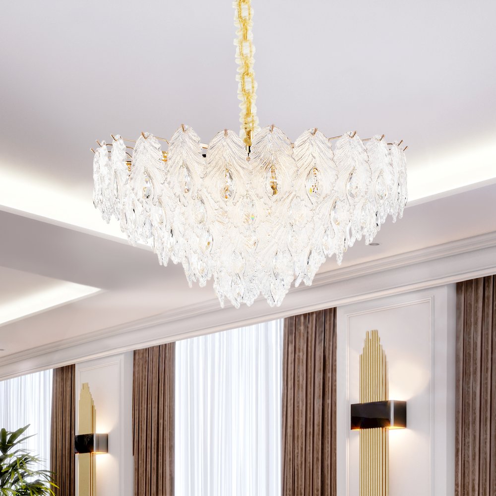 Orlisse 18-Light Acrylic Chandelier - Gold