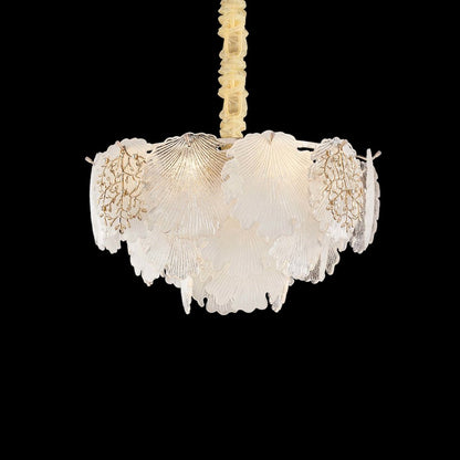 Almara 7-Light Frosted Glass Chandelier - Frost/Gold