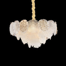 Almara 9-Light Frosted Glass Chandelier - Frost/Gold